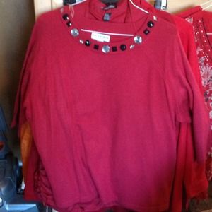 Red Sweater w/Decorative collar