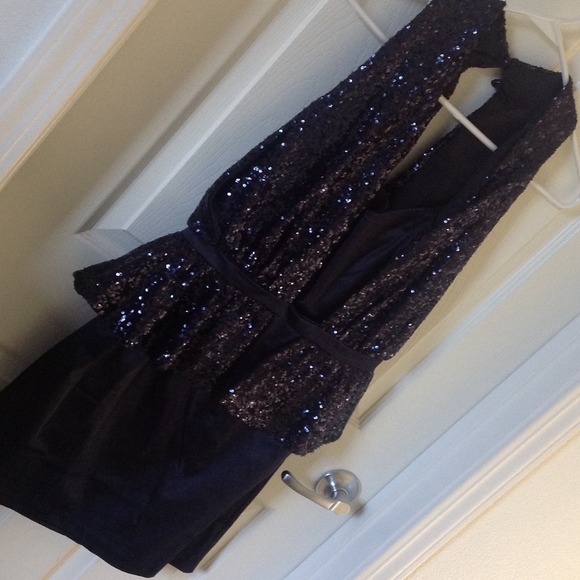 Navy sequin peplum