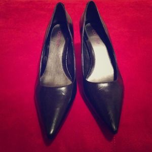 Connie 3" leather heels in black.