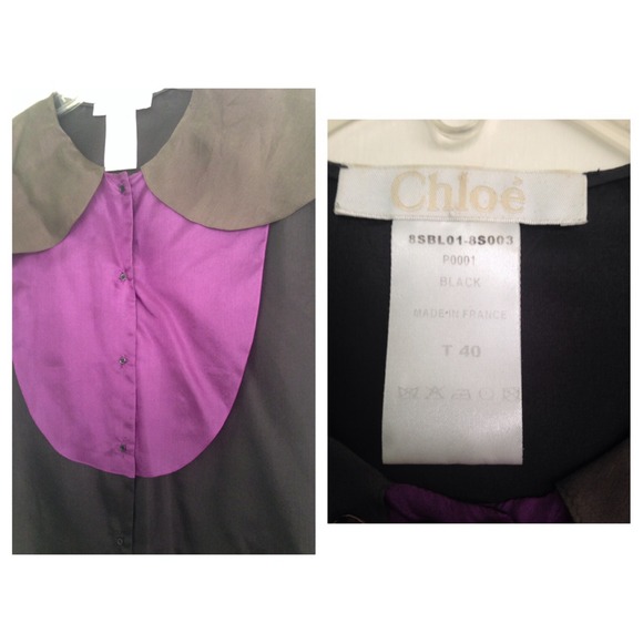 ❌SOLD❌Chloe Silk Bib detail blouse - Picture 3 of 4