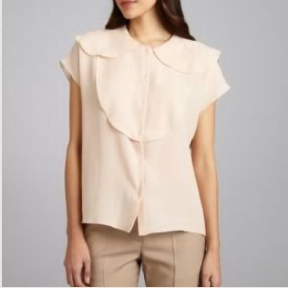 ❌SOLD❌Chloe Silk Bib detail blouse - Picture 4 of 4