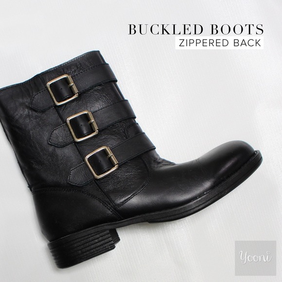 Kenneth Cole Boots with 3 Buckles - Picture 1 of 4