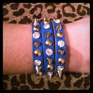 blue leatherette bracelet