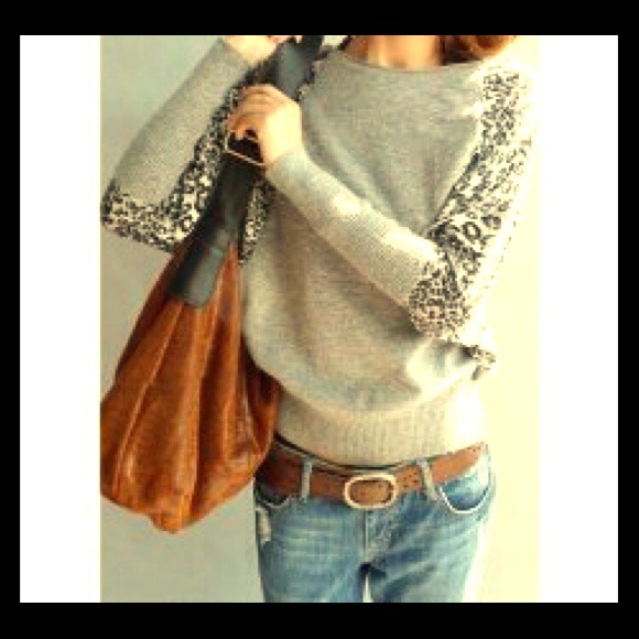 NWOT leopard pattern batwing sweater