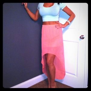 Express Hi-low orange/pink skirt
