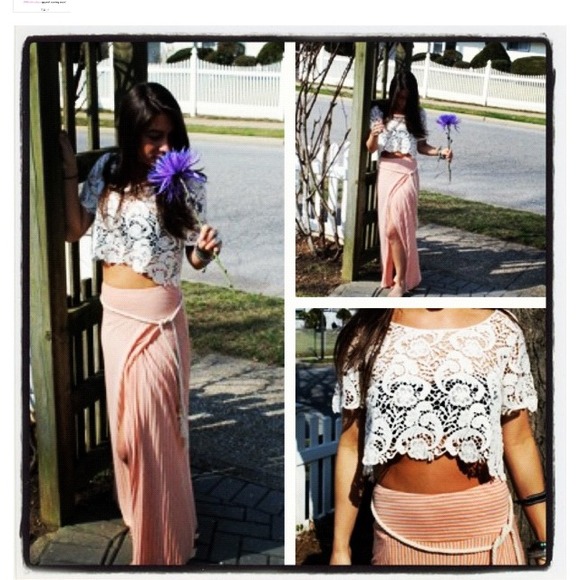 Lace crop top.