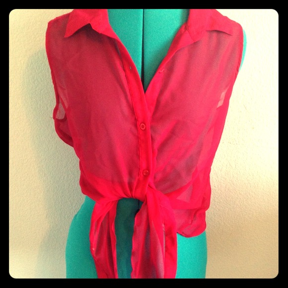 Pink Mid Tie Shirt!!