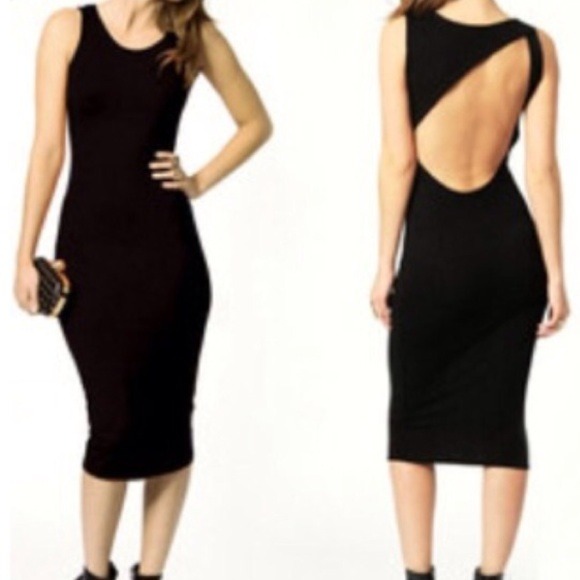 Black midi back out dress