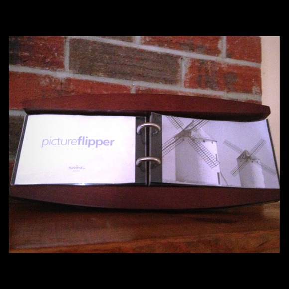Wooden flipping picture frame