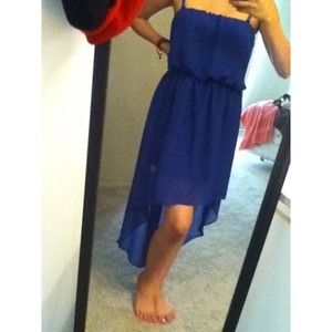 Royal Blue High-Low maxi dress