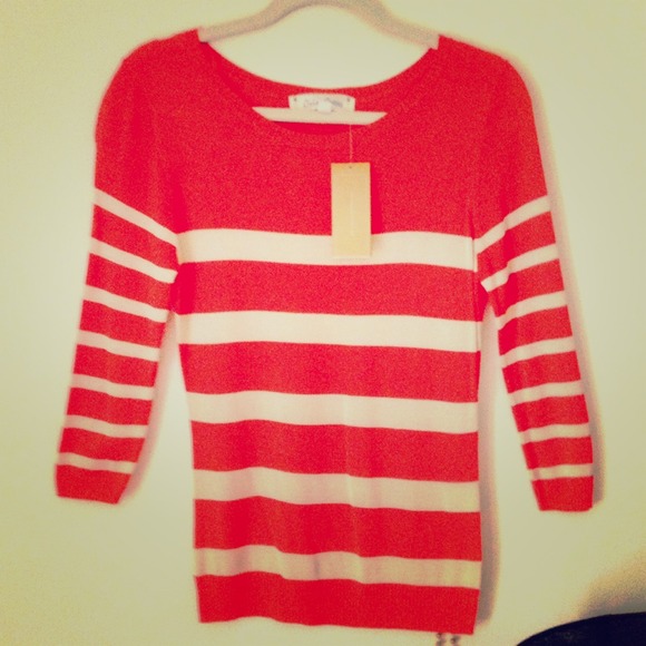 Francesca's Blood Orange Stripe Shirt