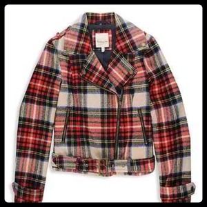 ❤️PM Editor Pick❤️Plaid Moto Jacket