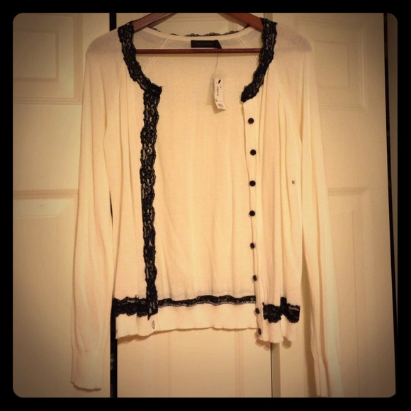 The Limited Sweaters - The Limited White Lace Cardign