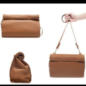 Zara Basic Messenger Bag - Tan