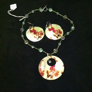 Handmade necklace and earring set