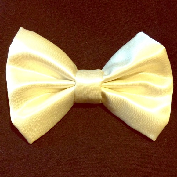 White silky hair bow