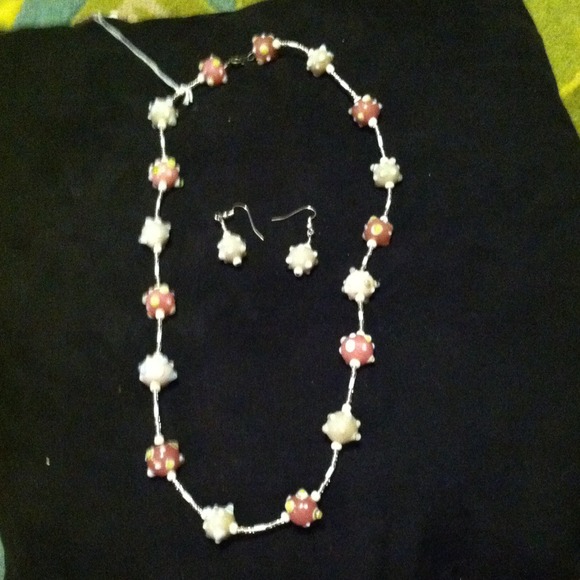 Funky handmade necklace/earring set