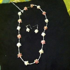 Funky handmade necklace/earring set