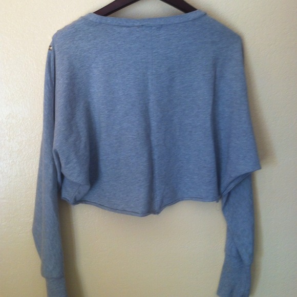 Studded Long-Sleeve Crop Top - Picture 2 of 2