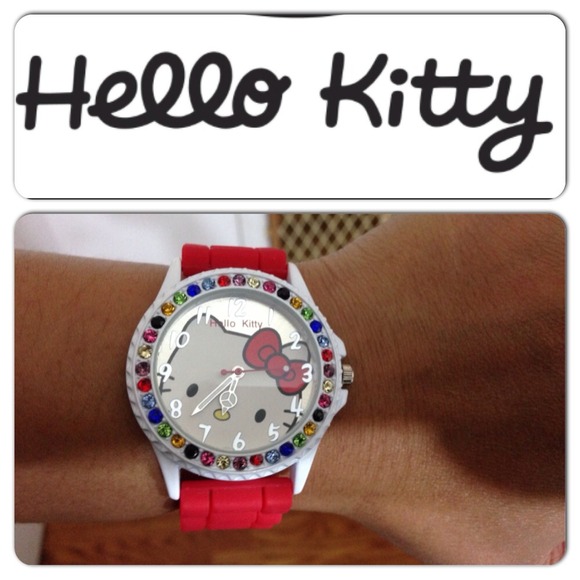 SOLD HELLO KITTY JELLY WRIST WATCH (RED) - Picture 2 of 2