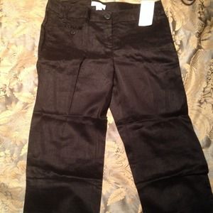 MNG Black Linen Capri Pants