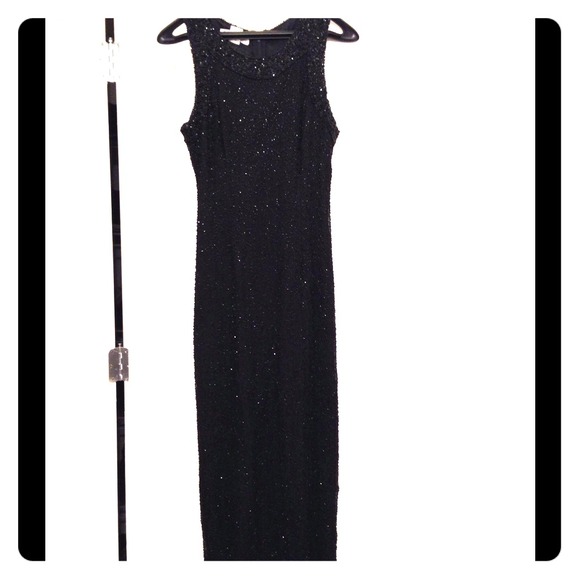Long beaded black dress