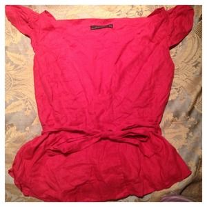 Zara Woman Linen Wrap Top