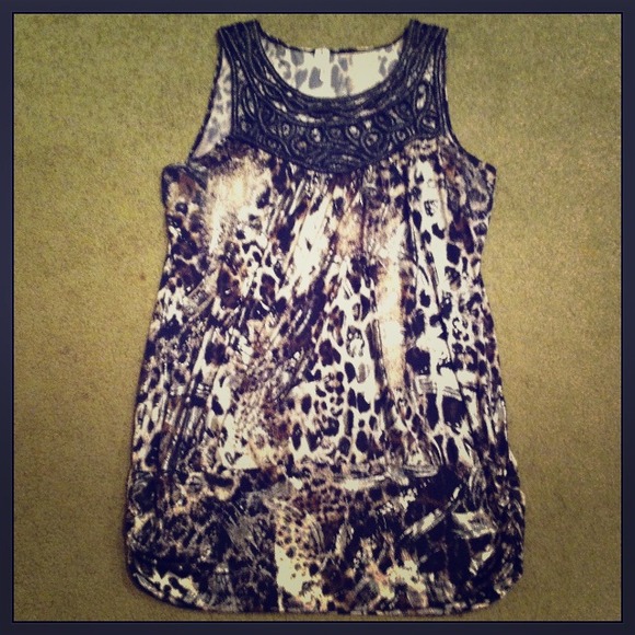 Wild Side Tunic with Detailed Neckline - Picture 1 of 3