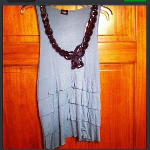 Tiered Flowy Top with Sequence Bow Neckline