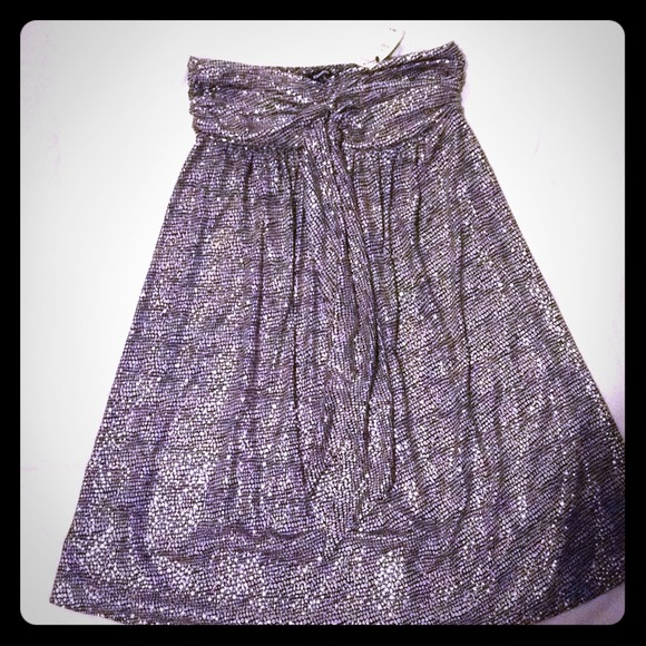 Strapless speckled design dress