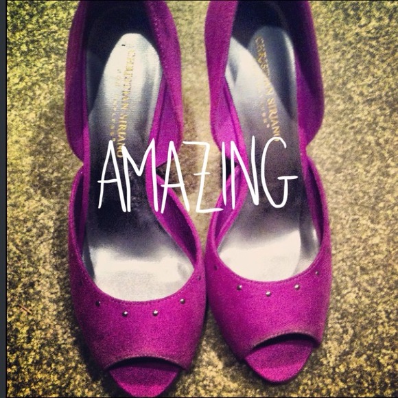 Studded Magenta Christian Siriano Heels - Picture 4 of 4