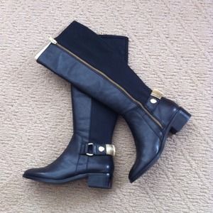 Steve Madden Black Leather Riding Boots