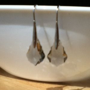 Baroque smokey grey Swarovski crystal earrings