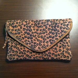 J. Crew Invitation Clutch Leopard Print