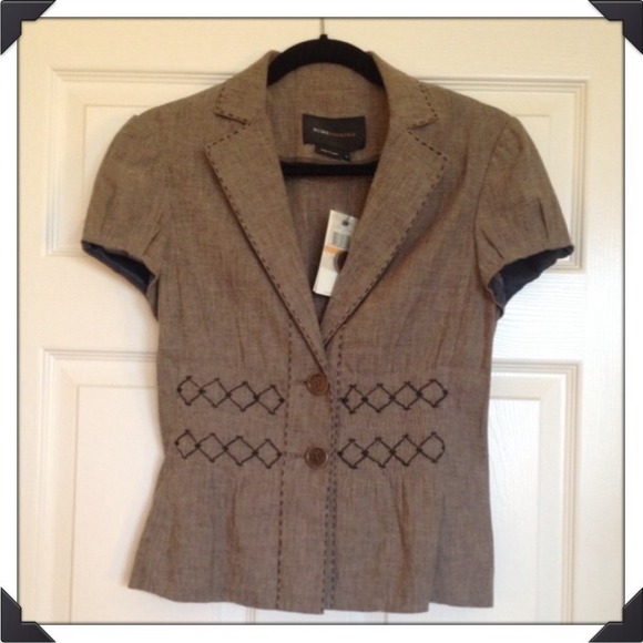 BCBGMaxazria Woven Linen Cardigan