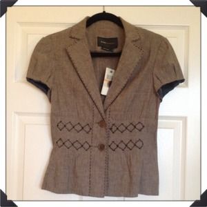 BCBGMaxazria Woven Linen Cardigan