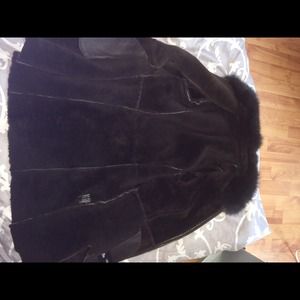 Genuine Leather,Real Lamb skin coat, real Fox Trim