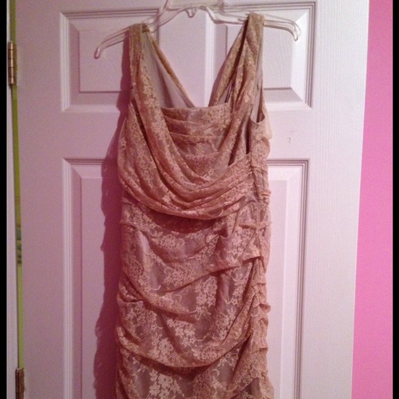 Nude Lace Sleeveless Dress