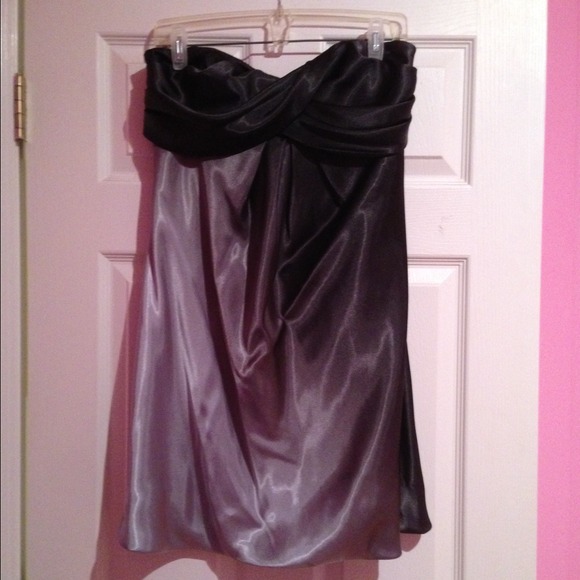 Black Ombre Strapless Dress