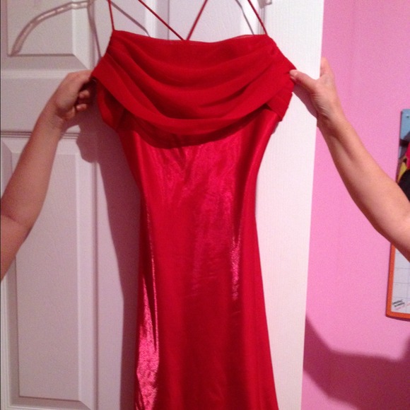 Red (Sheer Top Accent) Dress