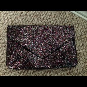 Sparkly multicolored glitter clutch!