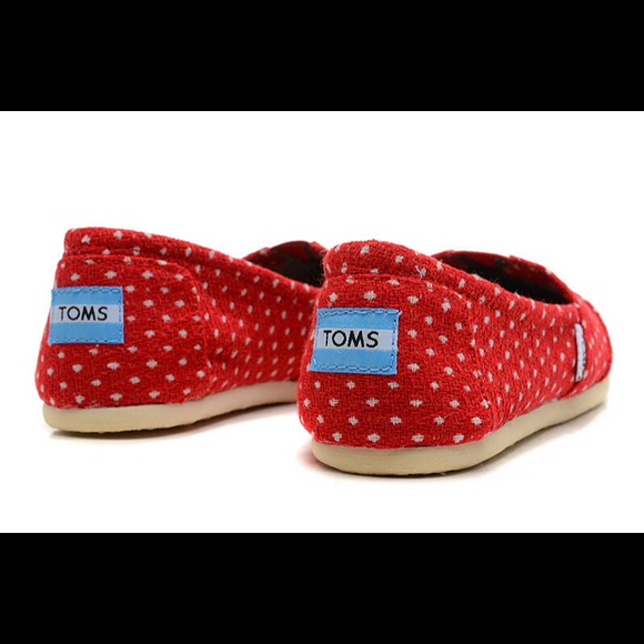 SOLD* Red polka dot TOMS! Sz 7! - Picture 3 of 4
