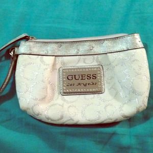 Silver GUESS wristlet