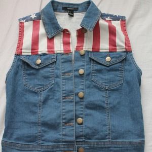 American Flag Denim Vest 🇺🇸