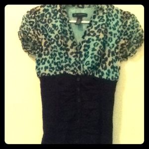 Inc half leopard top