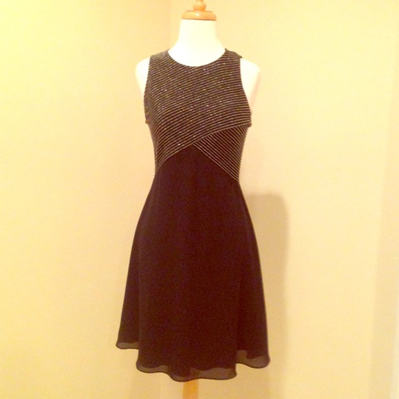 Silver and Black Cocktail Dress