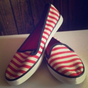 Red White And Blue Slip On Sneakers