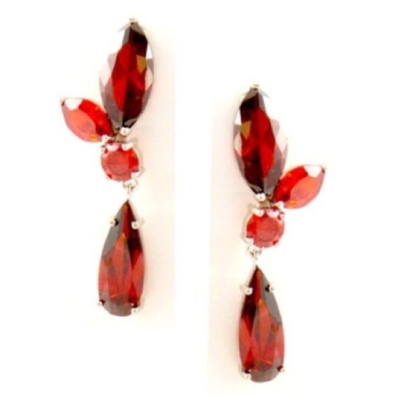 Red CZ Earrings