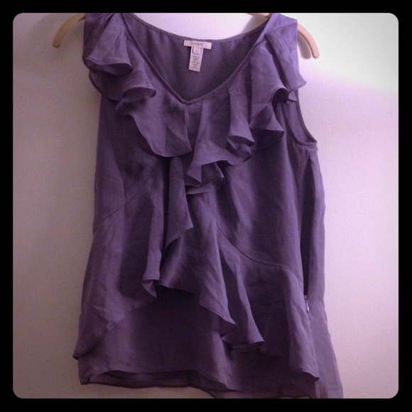 Jcrew purple silk v neck tank top
