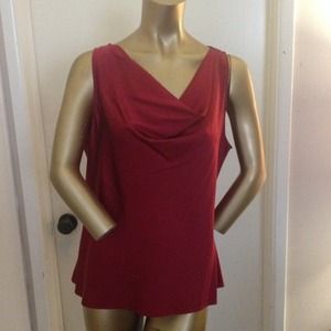 St. John red silk tank
